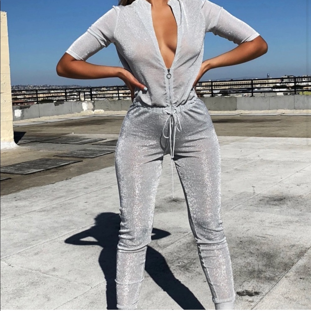 Oh Polly silver jumpsuit. New with tags
